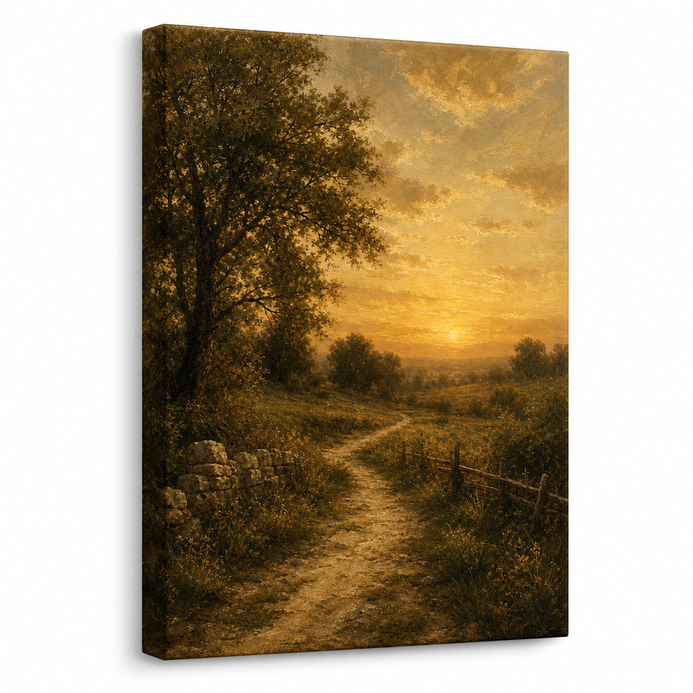 Vintage Countryside Landscape Canvas Wall Art - canvas wall art by AUSJOJO