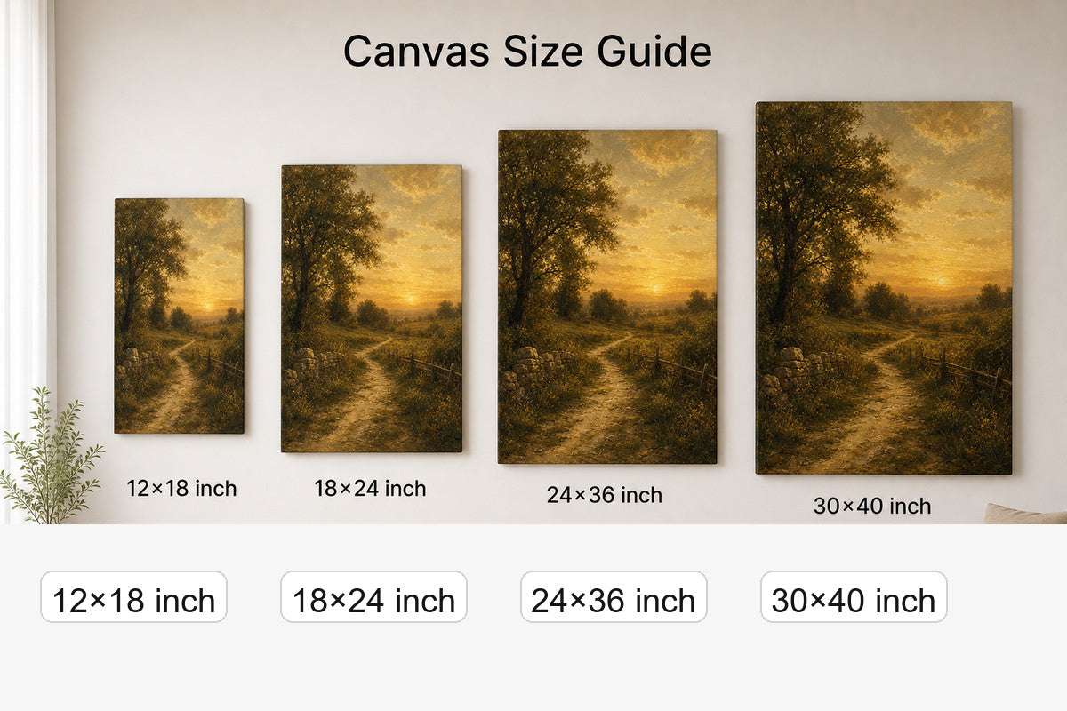 Vintage Countryside Landscape Canvas Wall Art - 08_size_comparison