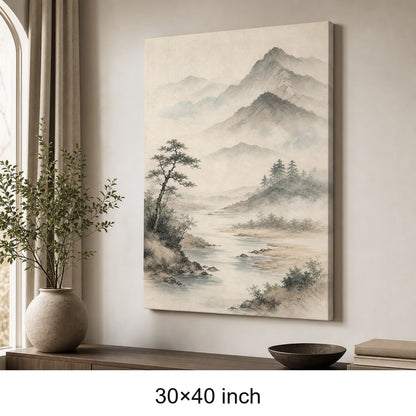 Japanese Zen Mountain Canvas Wall Art - 07_sku_30x40_wall