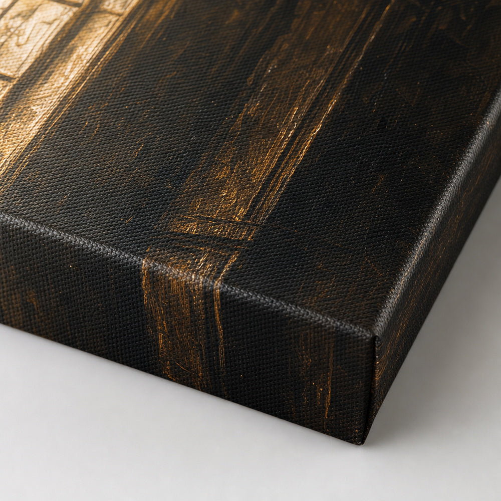 Dark Academia Candlelit Library Canvas Wall Art - 03_detail_closeup
