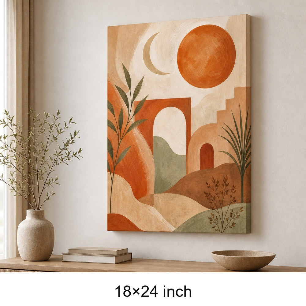 Boho Desert Arch Sun Moon Canvas Wall Art - 05_sku_18x24_wall