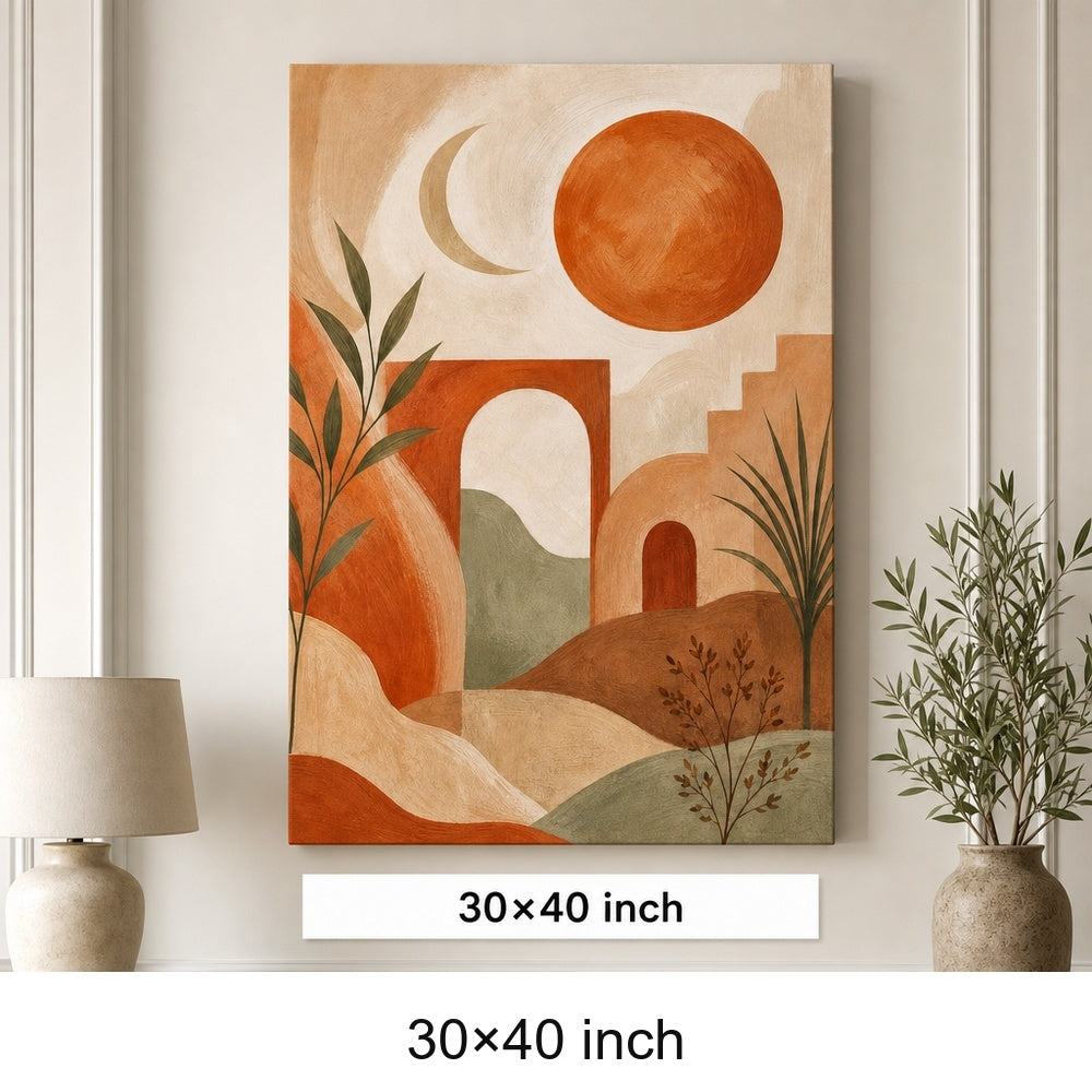 Boho Desert Arch Sun Moon Canvas Wall Art - 07_sku_30x40_wall