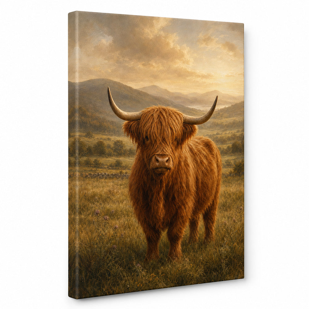 Highland Cow Farmhouse Canvas Wall Art - farmhouse wall decor by JOJOShop