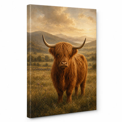 Highland Cow Farmhouse Canvas Wall Art - farmhouse wall decor by JOJOShop