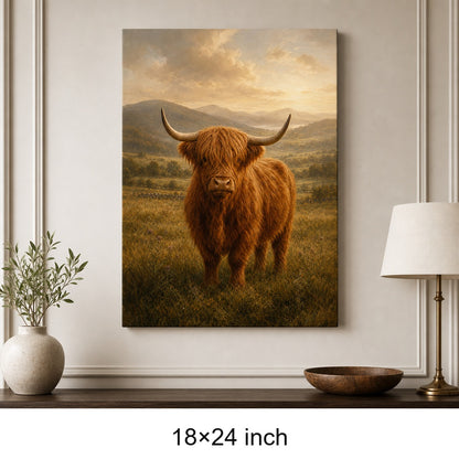 Highland Cow Farmhouse Canvas Wall Art - 05_sku_18x24_wall