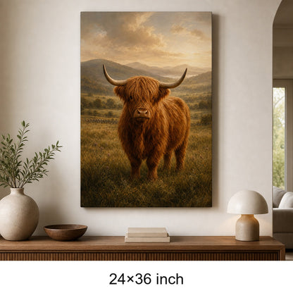 Highland Cow Farmhouse Canvas Wall Art - 06_sku_24x36_wall