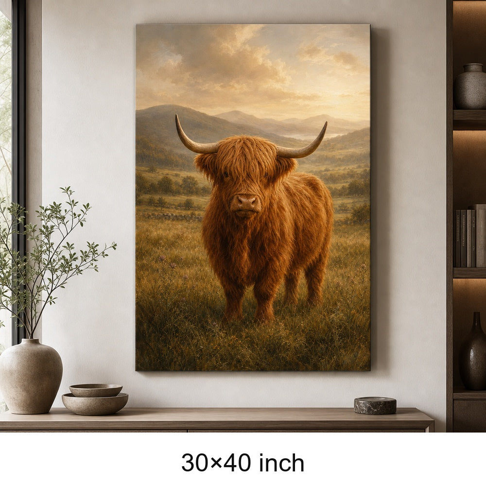Highland Cow Farmhouse Canvas Wall Art - 07_sku_30x40_wall