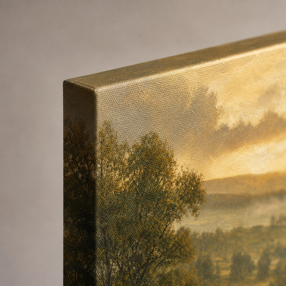 Highland Cow Golden Hour Canvas Wall Art - 03_detail_closeup