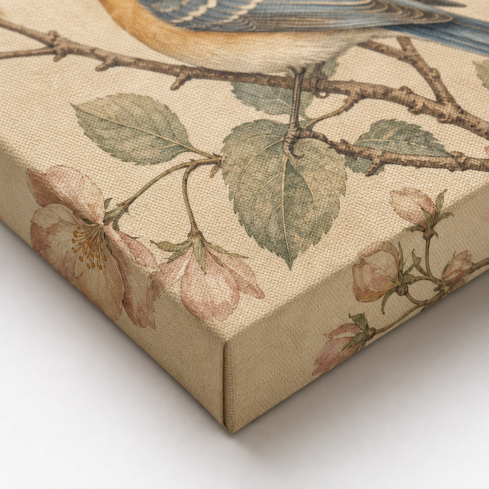 Vintage Botanical Birds Canvas Wall Art - 03_detail_closeup