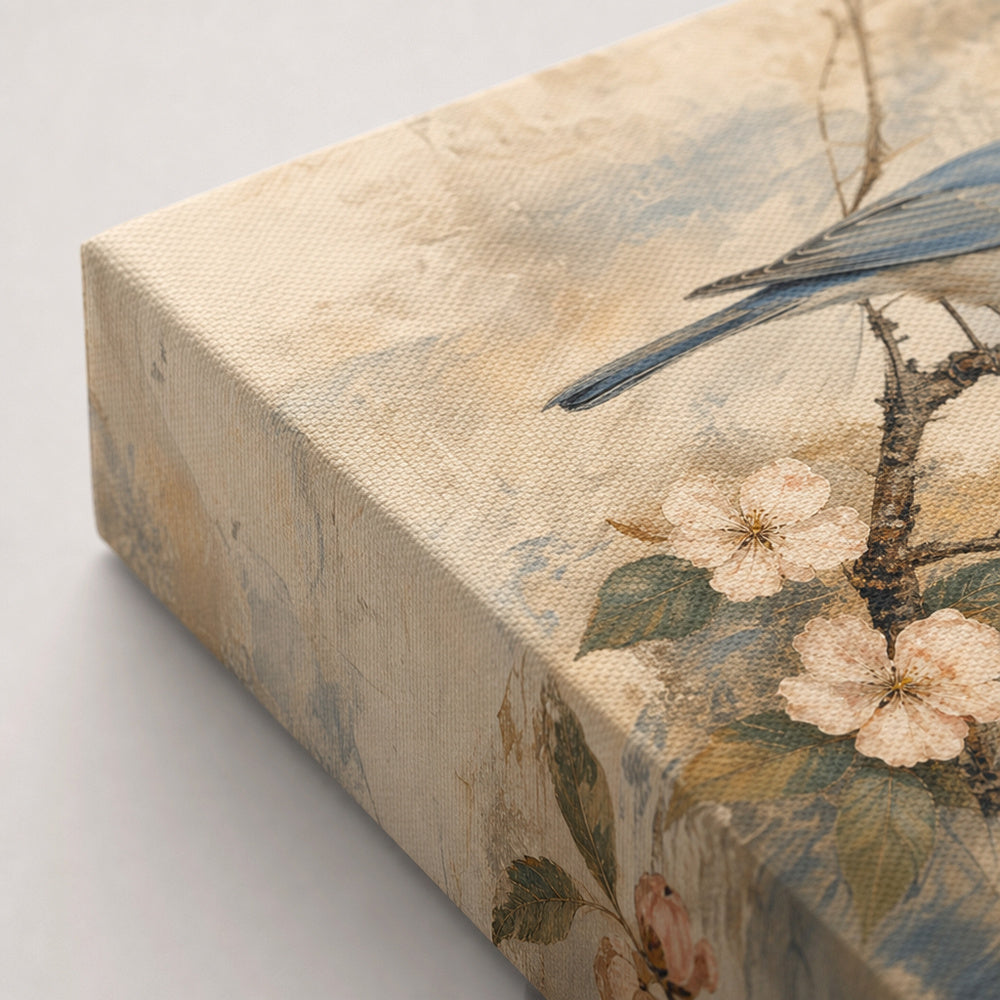 Vintage Flowering Branch Birds Canvas Wall Art - 03_detail_closeup