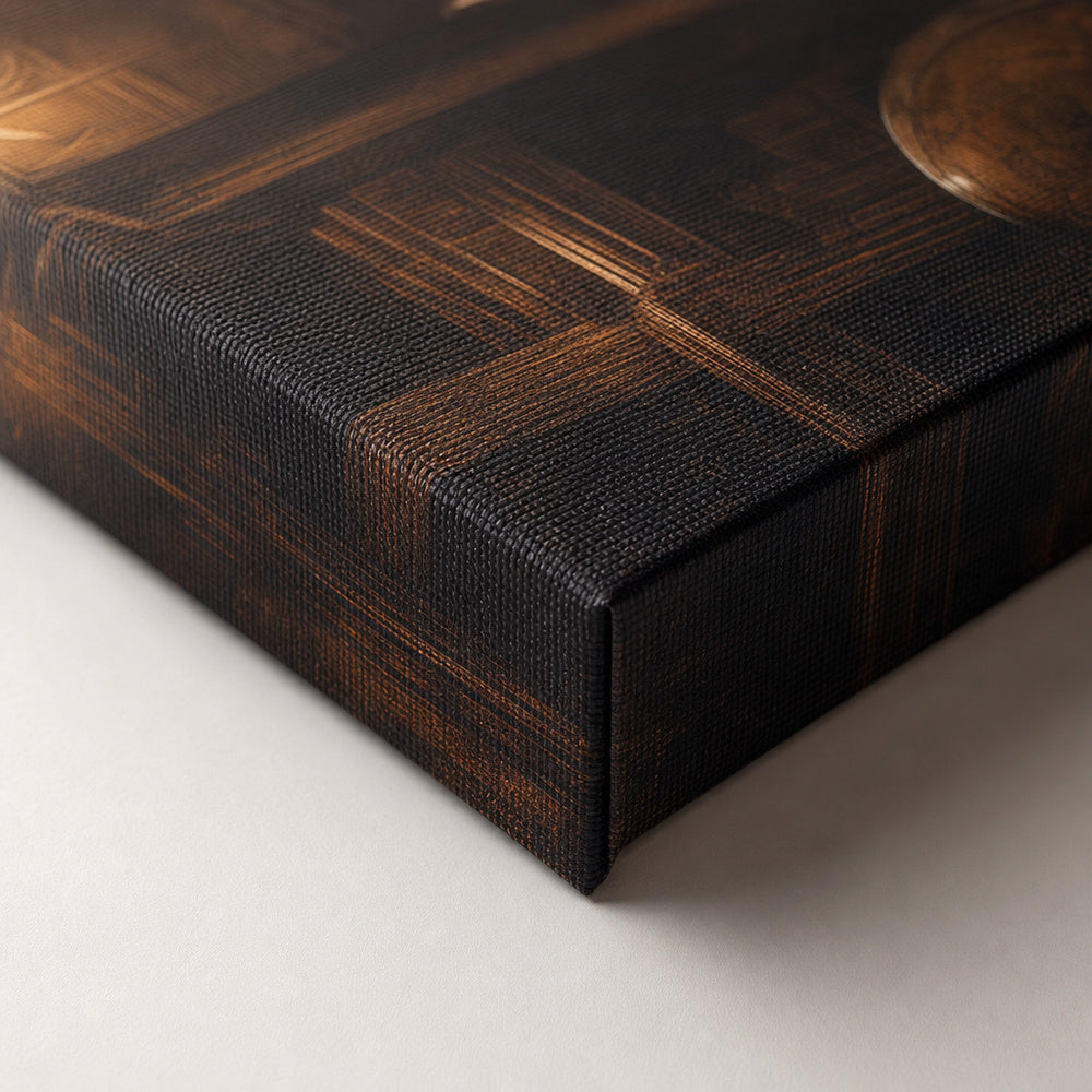 Dark Academia Old Library Canvas Wall Art - 03_detail_closeup