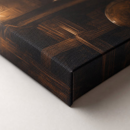 Dark Academia Old Library Canvas Wall Art - 03_detail_closeup