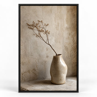 Wabi Sabi Ceramic Vase Canvas Wall Art | black_sku