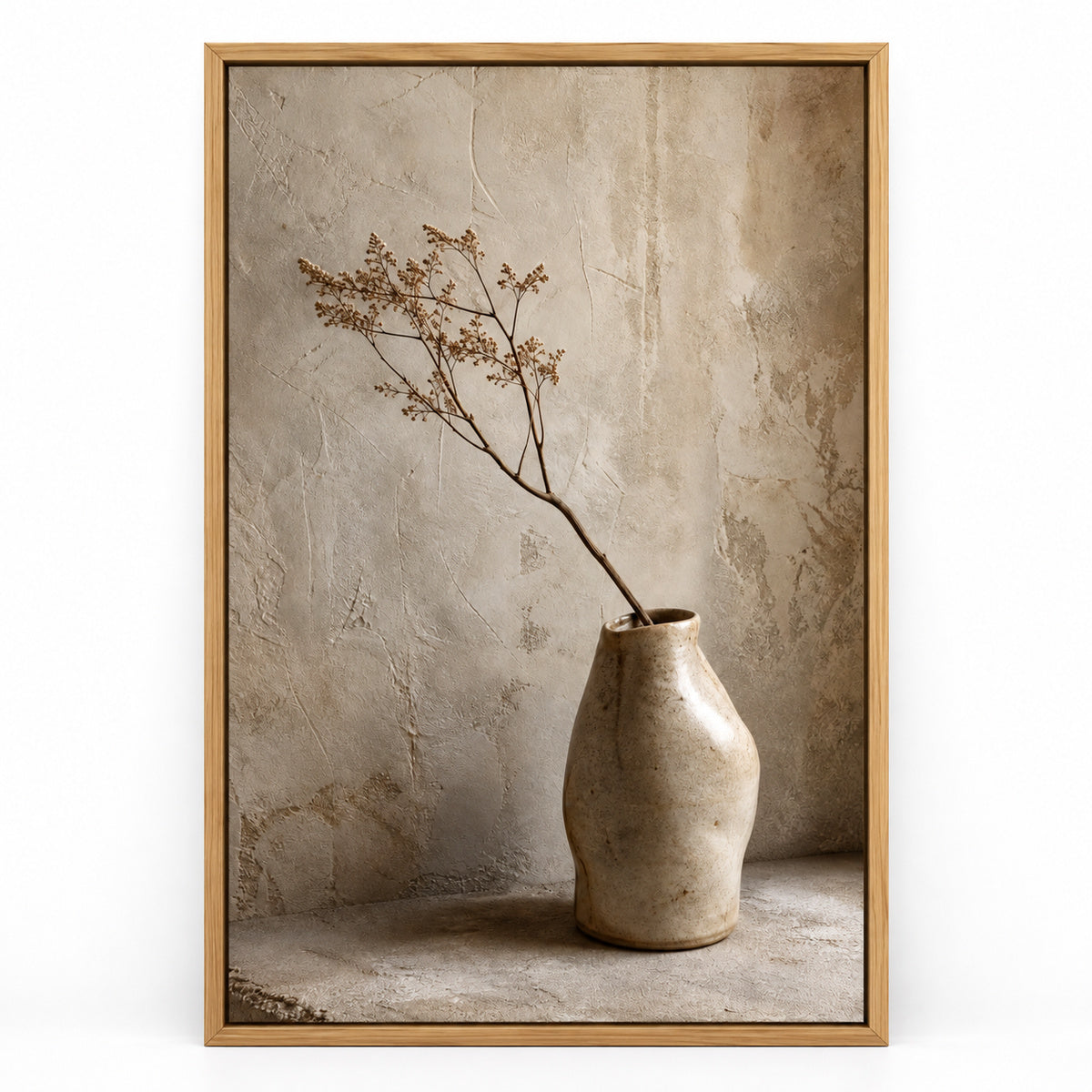 Wabi Sabi Ceramic Vase Canvas Wall Art | brown_sku