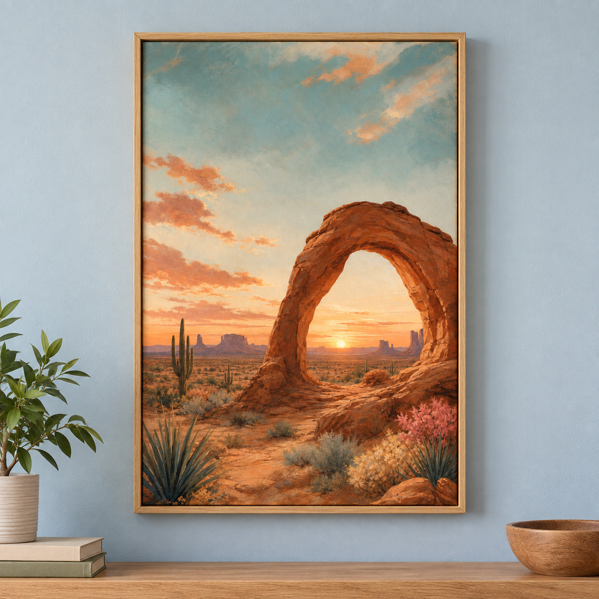 Southwestern Desert Arch Canvas Wall Art | brown_independent_close
