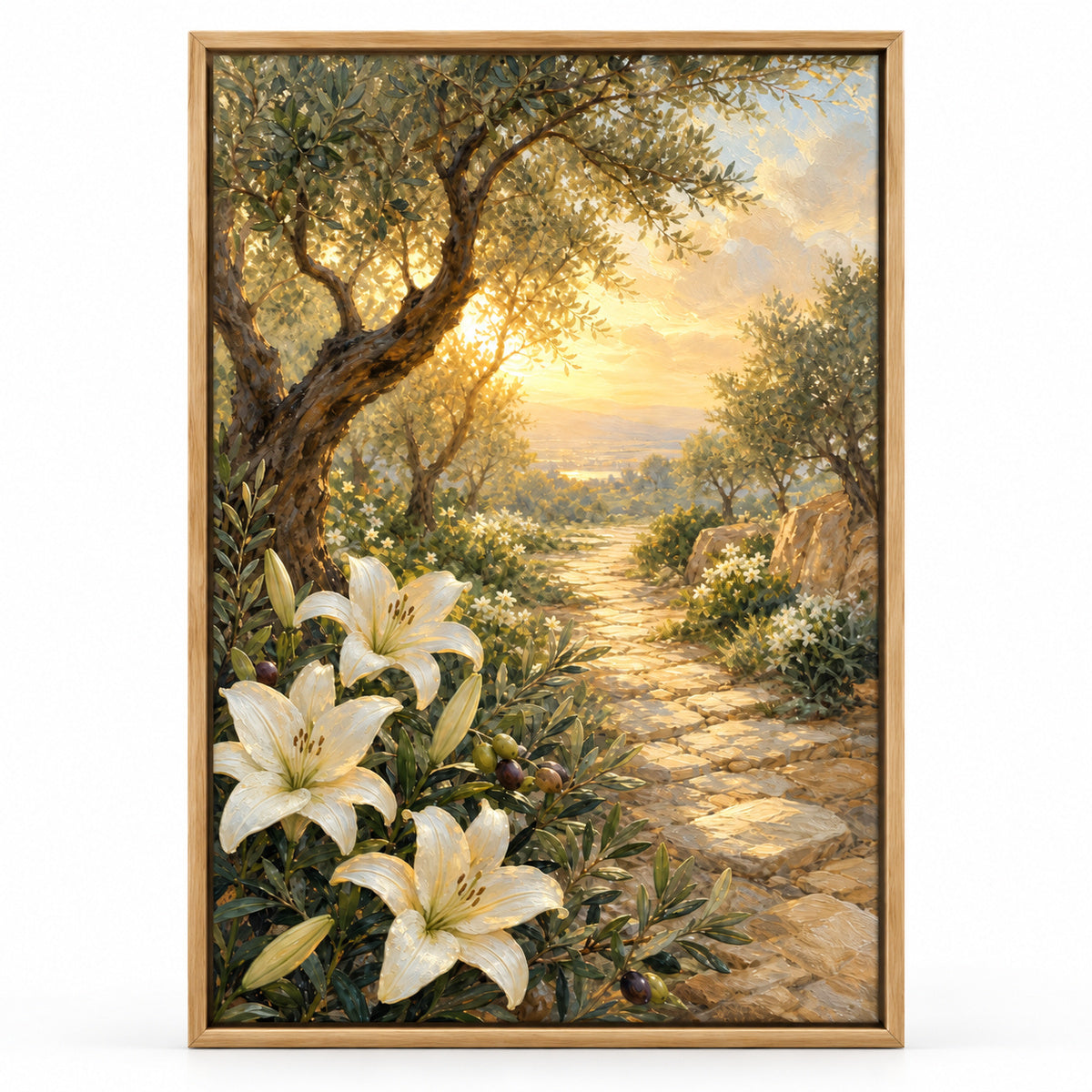Soft Scripture Garden Light Canvas Wall Art | brown_sku