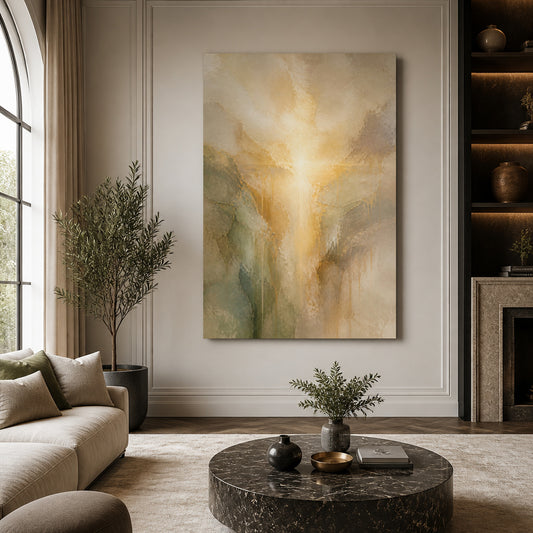 Modern Abstract Cross Light Canvas Wall Art — room scene