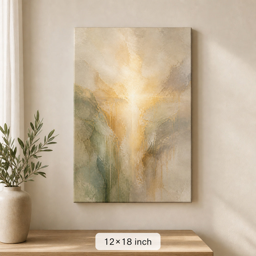Modern Abstract Cross Light Canvas Wall Art — 12×18 room mockup