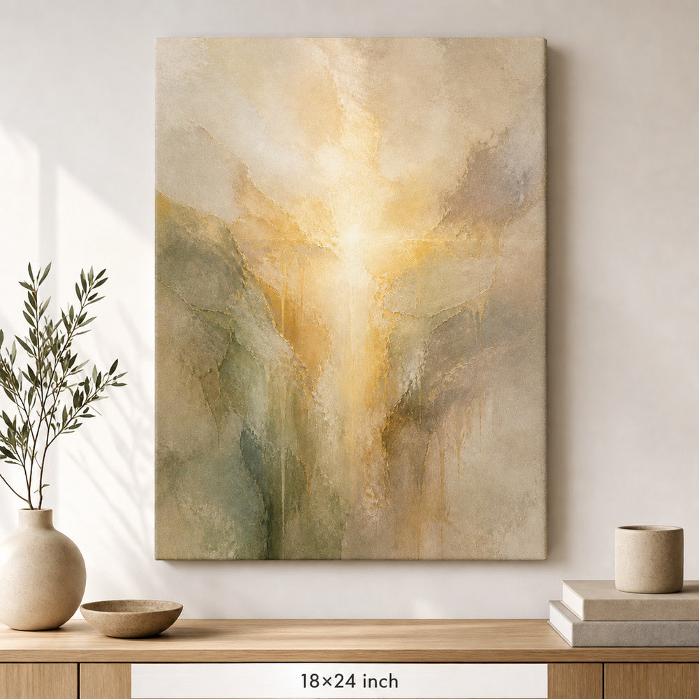 Modern Abstract Cross Light Canvas Wall Art — 18×24 room mockup