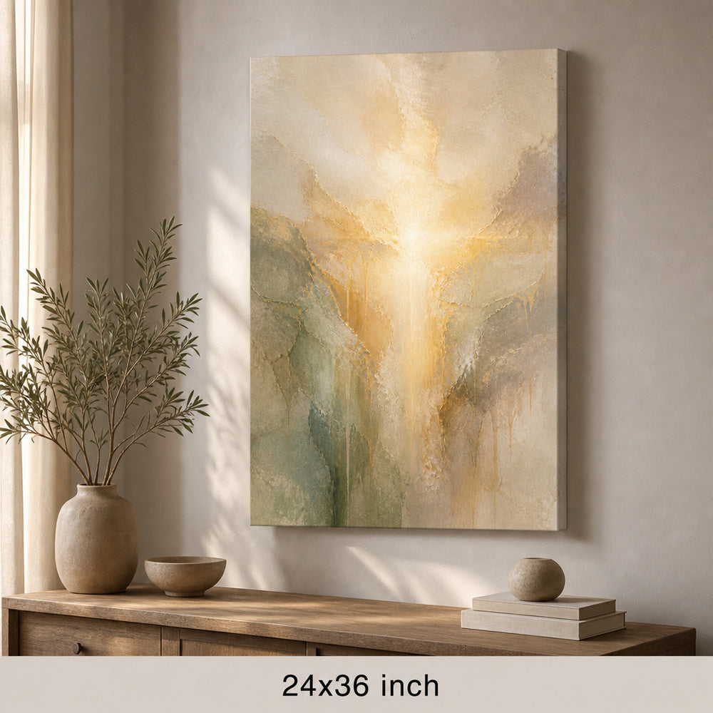 Modern Abstract Cross Light Canvas Wall Art — 24×36 room mockup