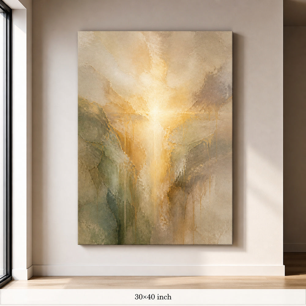 Modern Abstract Cross Light Canvas Wall Art — 30×40 room mockup