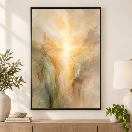 Modern Abstract Cross Light Canvas Wall Art | black_independent_close