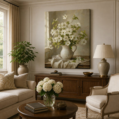 Dogwood Bouquet Canvas Wall Art - 02_wall_scene