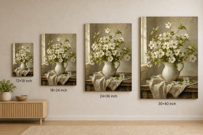 Dogwood Bouquet Canvas Wall Art - 08_size_comparison