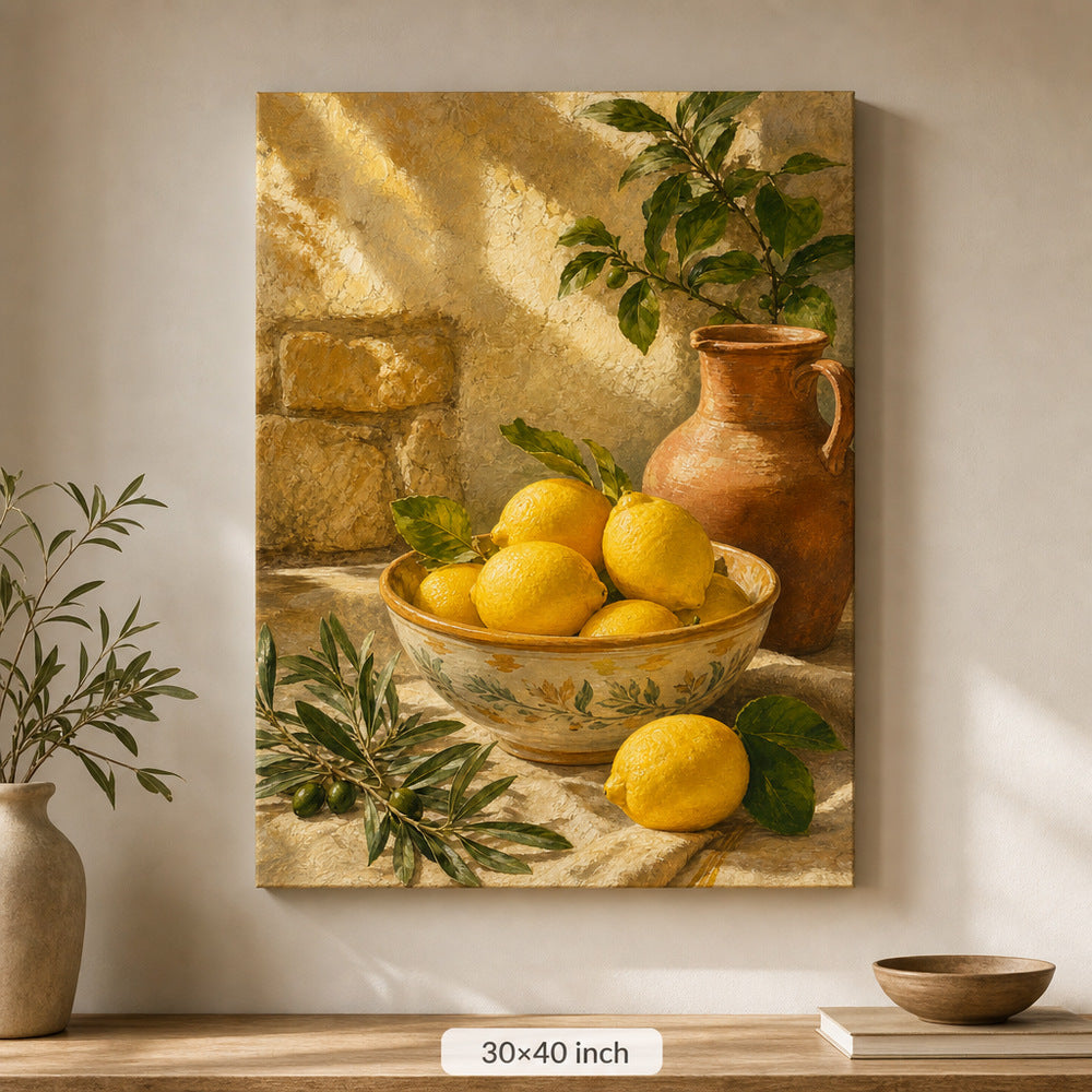Tuscan Lemon Kitchen Canvas Wall Art - 07_sku_30x40_wall