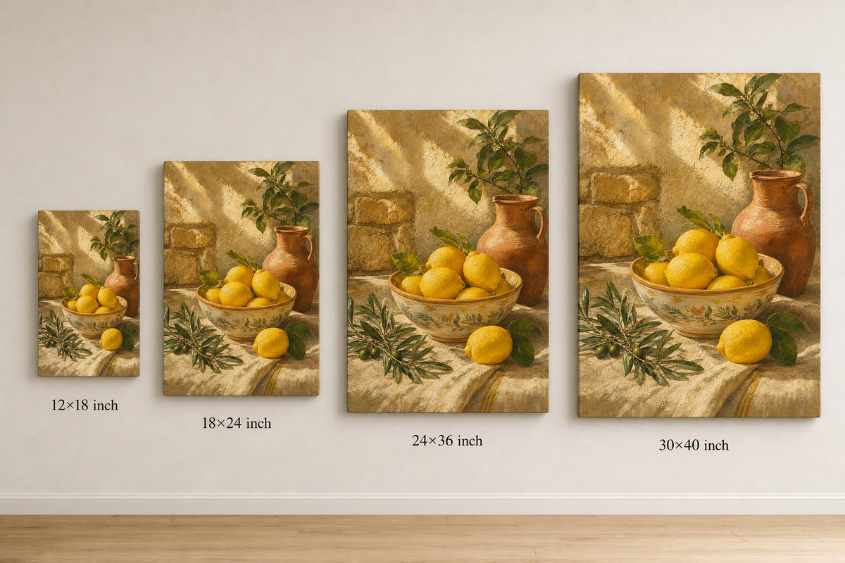 Tuscan Lemon Kitchen Canvas Wall Art - 08_size_comparison