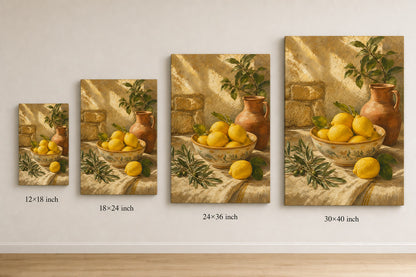 Tuscan Lemon Kitchen Canvas Wall Art - 08_size_comparison