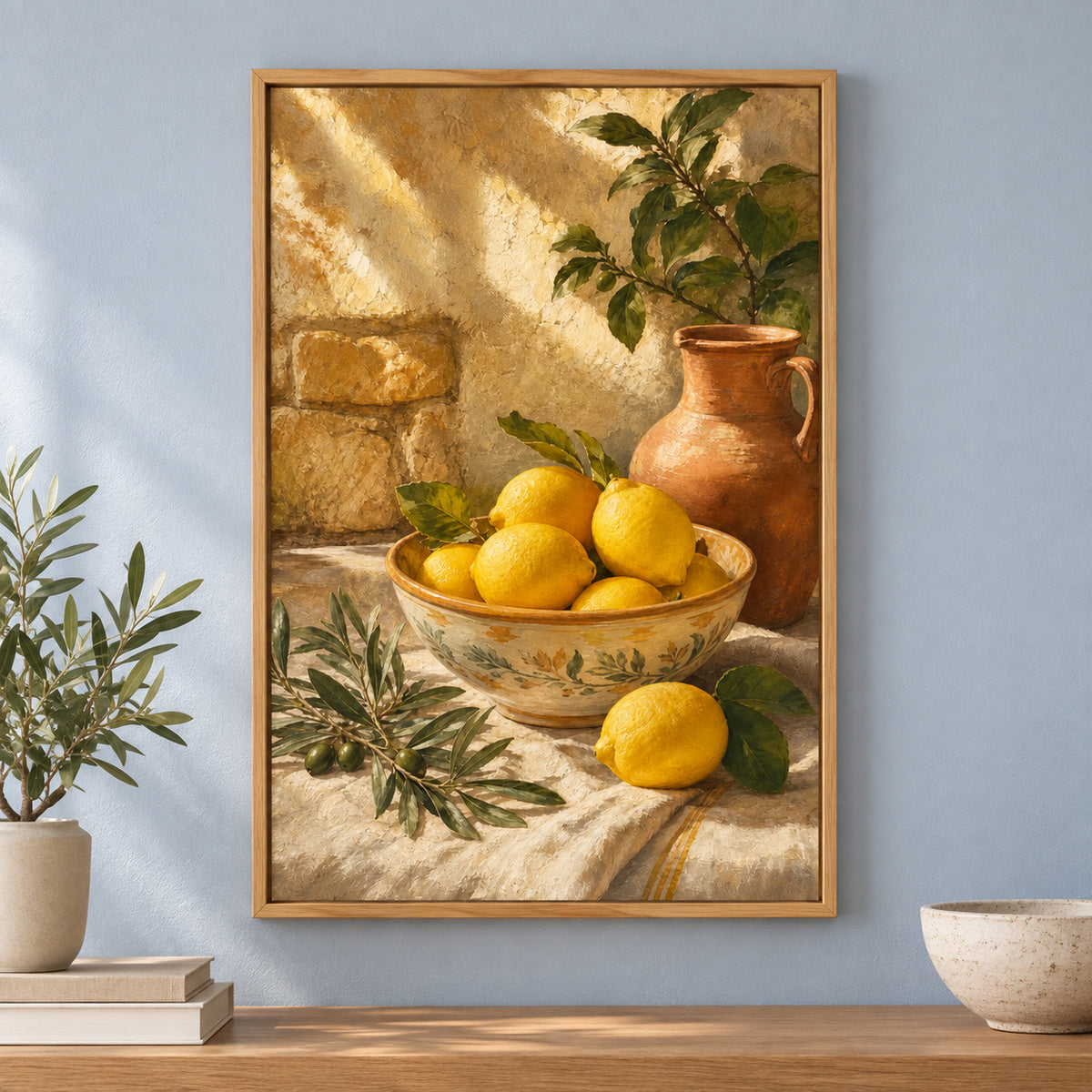 Tuscan Lemon Kitchen Canvas Wall Art | brown_independent_close