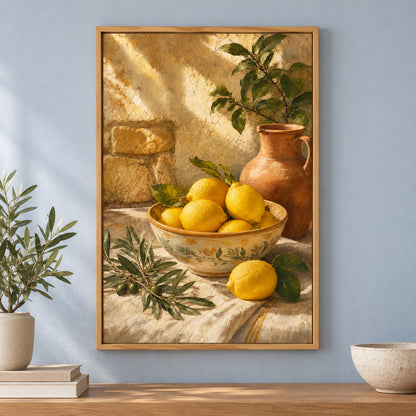 Tuscan Lemon Kitchen Canvas Wall Art | brown_independent_close