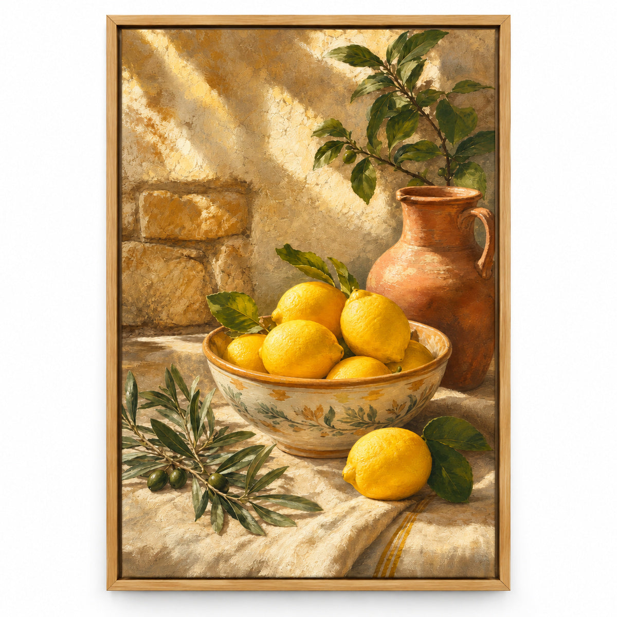 Tuscan Lemon Kitchen Canvas Wall Art | brown_sku