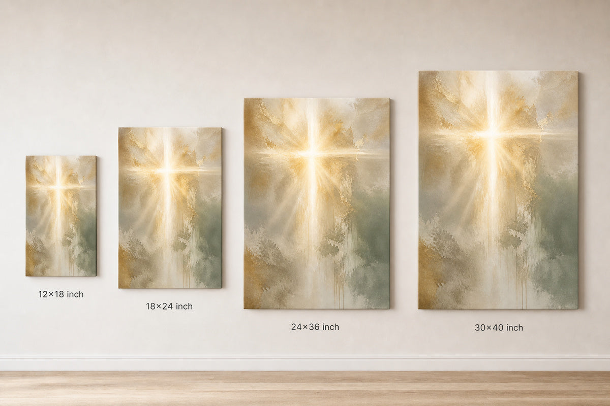 Contemporary Christian Light Canvas Wall Art - 08_size_comparison