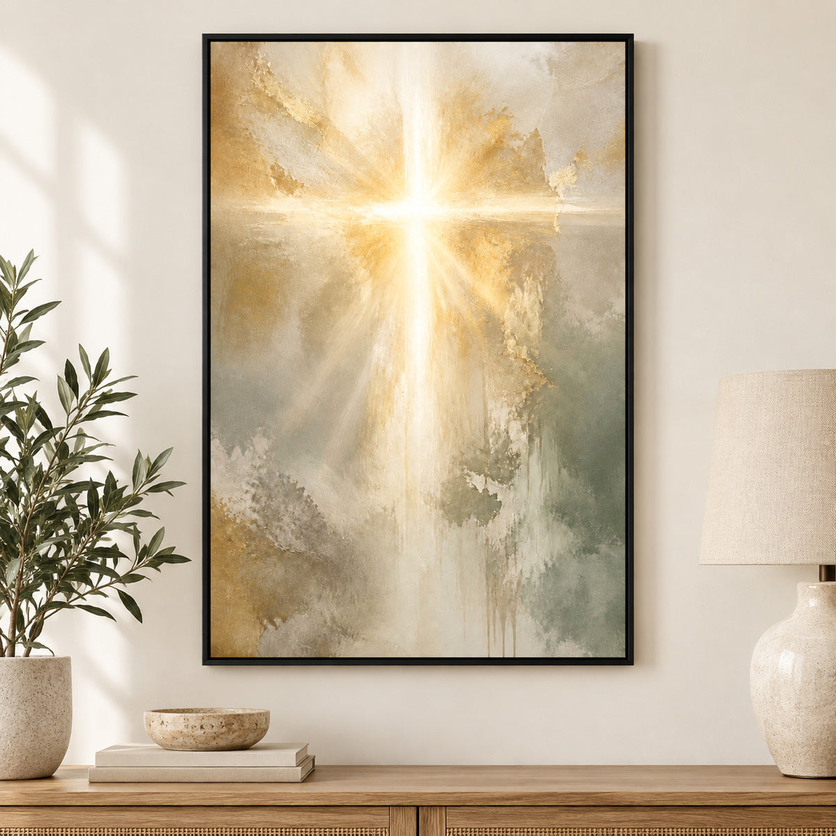 Contemporary Christian Light Canvas Wall Art | black_independent_close
