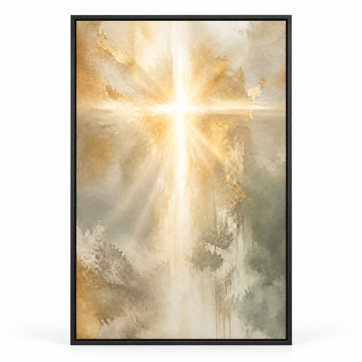 Contemporary Christian Light Canvas Wall Art | black_sku