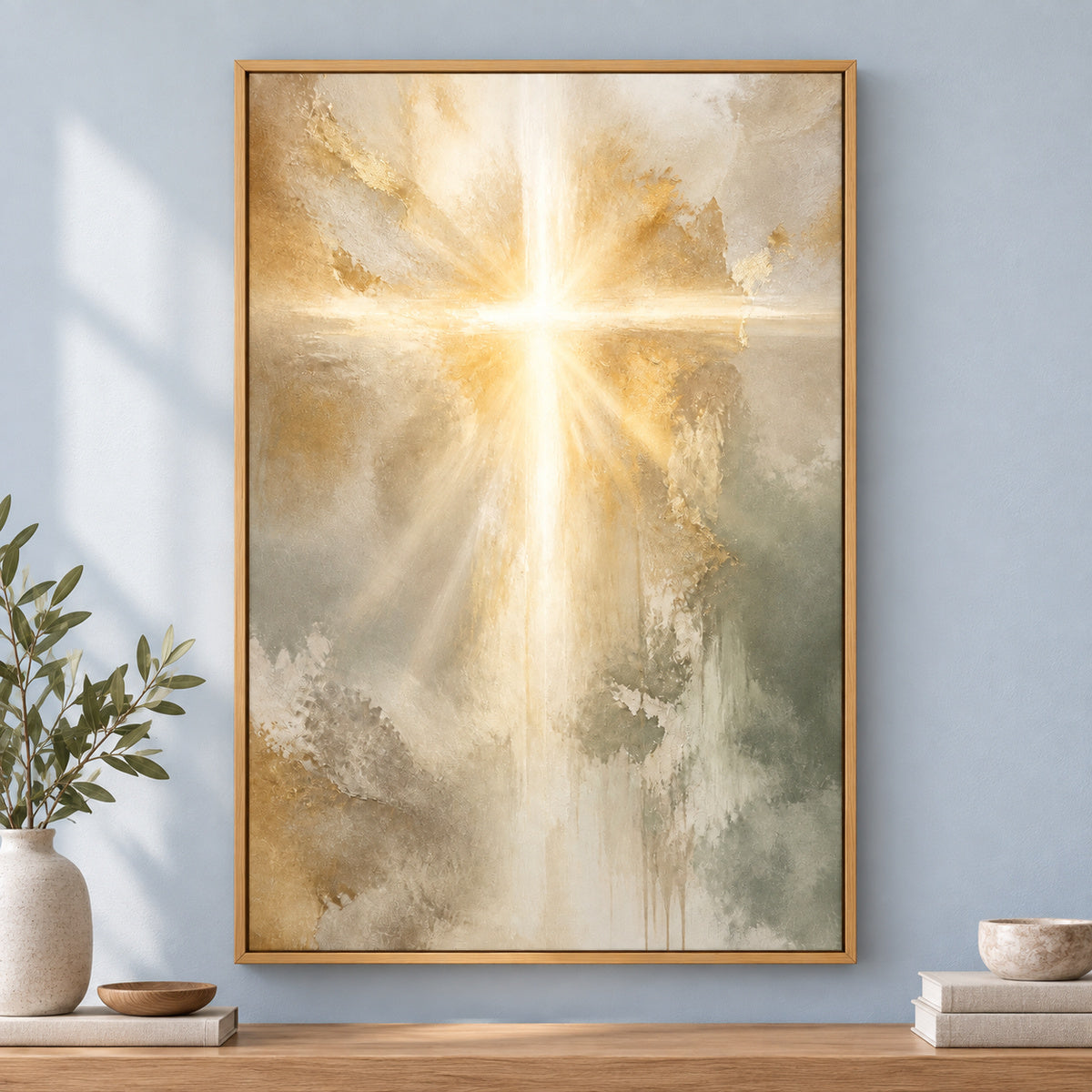 Contemporary Christian Light Canvas Wall Art | brown_independent_close