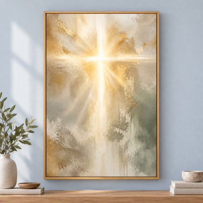 Contemporary Christian Light Canvas Wall Art | brown_independent_close