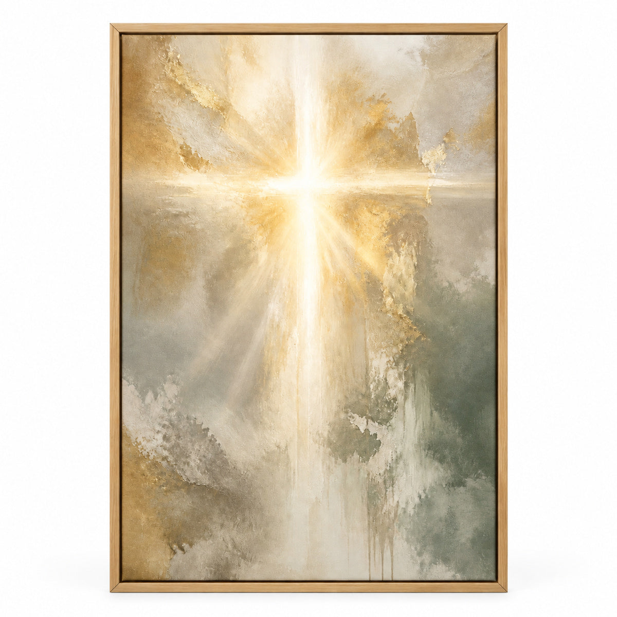 Contemporary Christian Light Canvas Wall Art | brown_sku