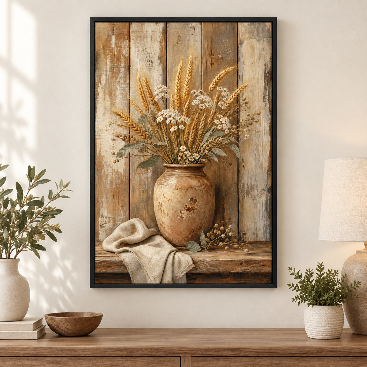Rustic Wood Farmhouse Canvas Wall Art | black_independent_close