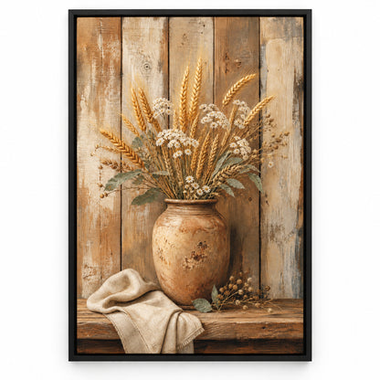 Rustic Wood Farmhouse Canvas Wall Art | black_sku