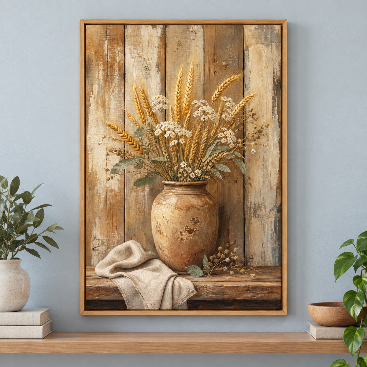 Rustic Wood Farmhouse Canvas Wall Art | brown_independent_close