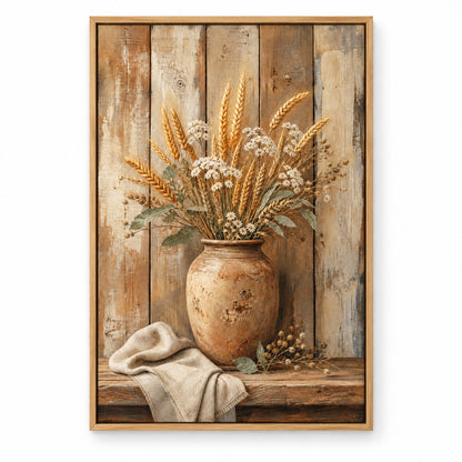 Rustic Wood Farmhouse Canvas Wall Art | brown_sku