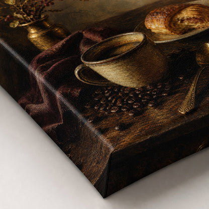 Coffee Dining Still Life Canvas Wall Art - 03_detail_closeup