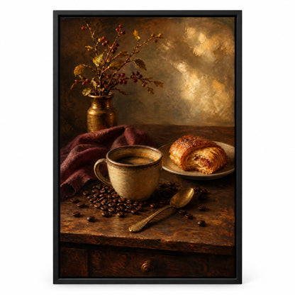 Coffee Dining Still Life Canvas Wall Art | black_sku