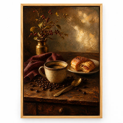 Coffee Dining Still Life Canvas Wall Art | brown_sku