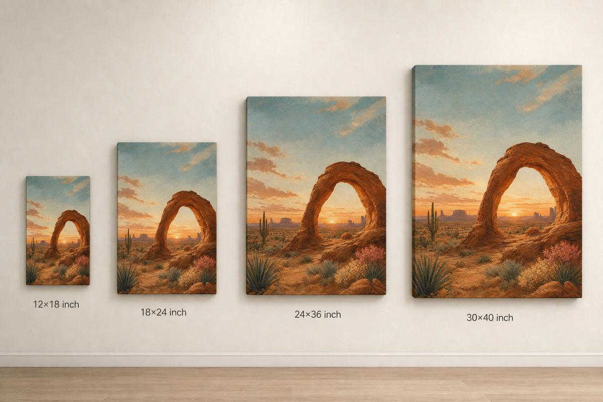 Southwestern Desert Arch SEO Series Canvas Wall Art - 08_size_comparison