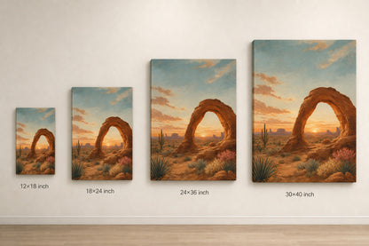 Southwestern Desert Arch SEO Series Canvas Wall Art - 08_size_comparison
