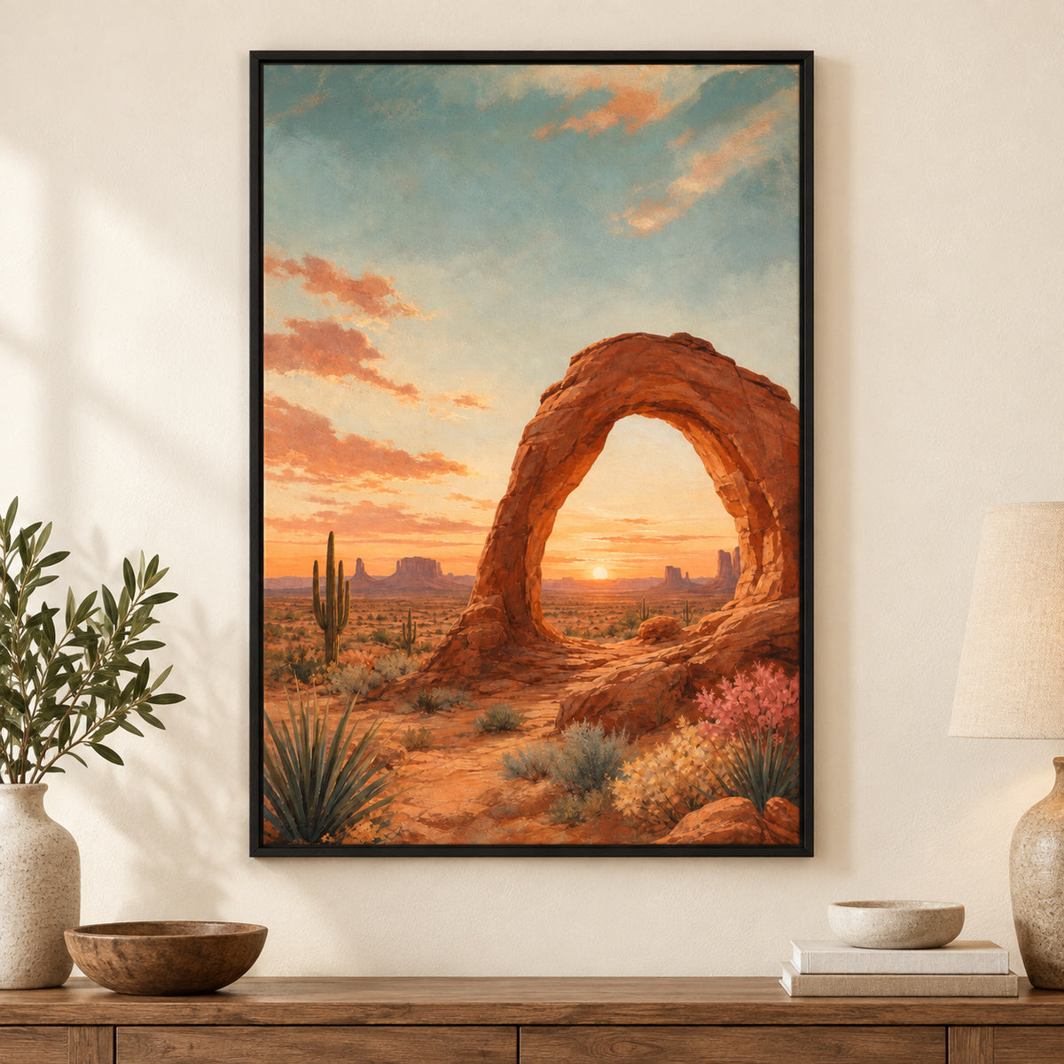 Southwestern Desert Arch SEO Series Canvas Wall Art | black_independent_close
